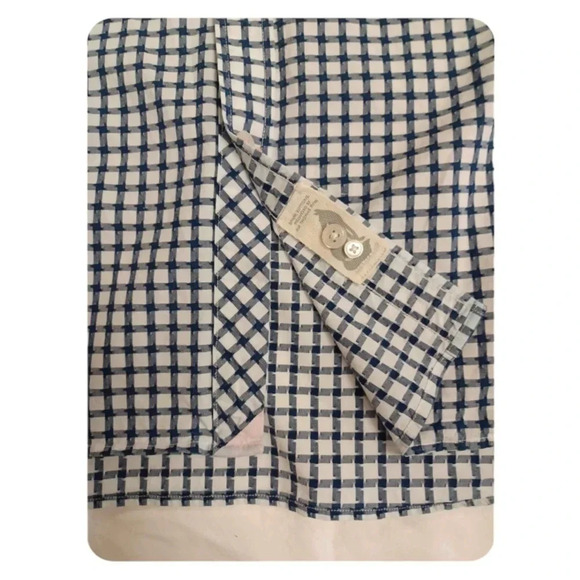 Thomas Pink Slim Fit Casual Blue & White Dress  Shirt Size Large - Picture 5 of 10